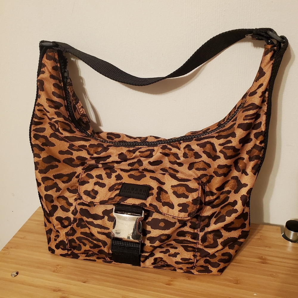 LAUREN Ralph Lauren leopard hobo bag. EUC